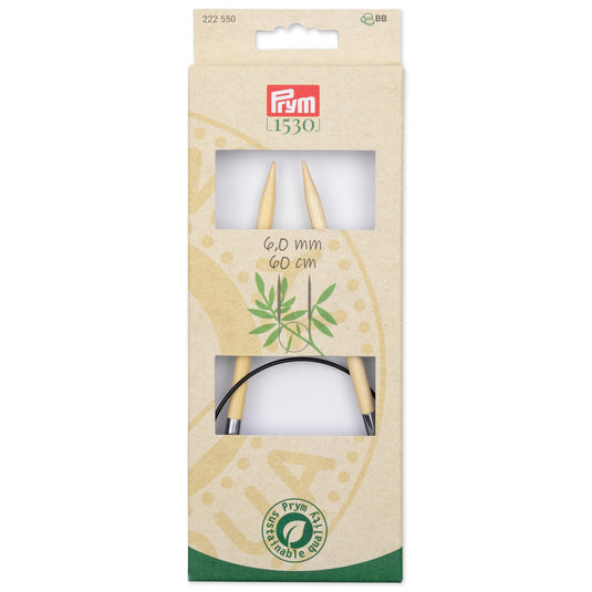 222550|Prym 24" (60 cm) Circular Bamboo Knitting Needles, US 10 (6 mm)