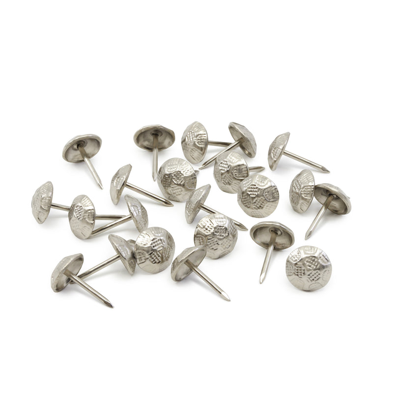 Load image into Gallery viewer, 9011|Dritz 7/16" Textured Decorative Nails, Nickel, 24 pc