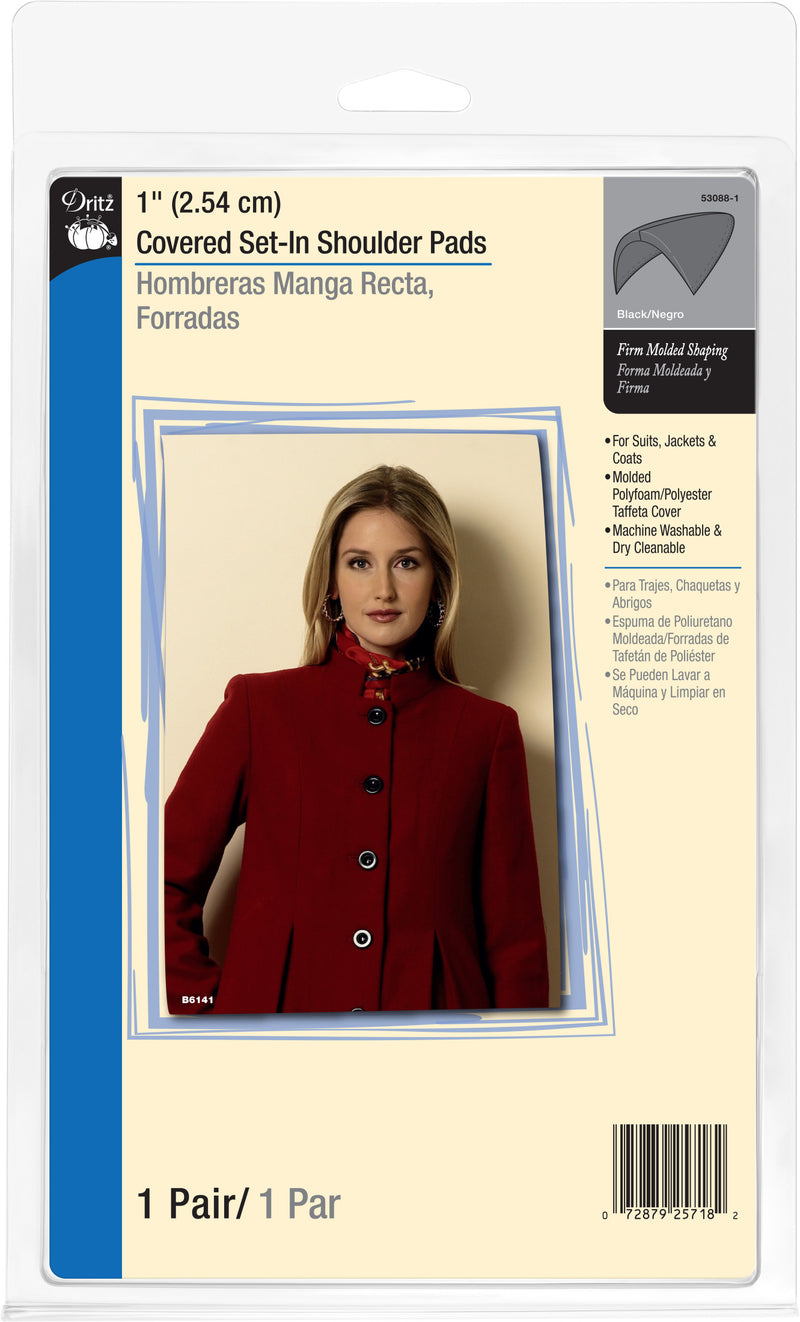 Load image into Gallery viewer, 53088-1|Dritz 1" Covered Set-In Shoulder Pads, Black