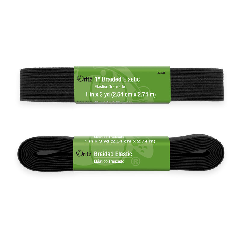 Chargez l'image dans la visionneuse de la galerie, 9535B|Dritz 1" Black Braided Elastic, 3 yd