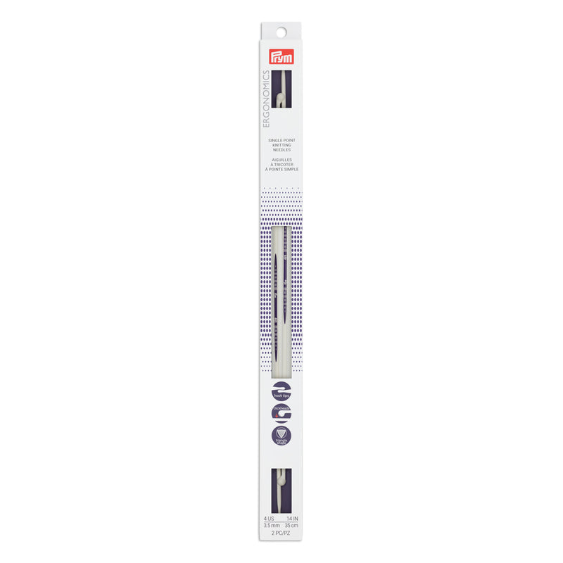 Cargue la imagen en el visor de la galería, 57027|Prym 14" Ergonomic Single Point Knitting Needles, US 4 (3.5mm)