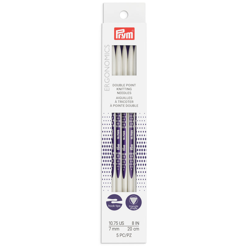 Cargue la imagen en el visor de la galería, 57057|Prym 8" Ergonomic Double Point Knitting Needles, US 10.75 (7mm)