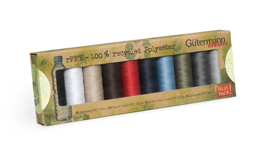 731138-1|Gutermann Sew-All rPET Polyester Thread Set, Dark, 10 Spools