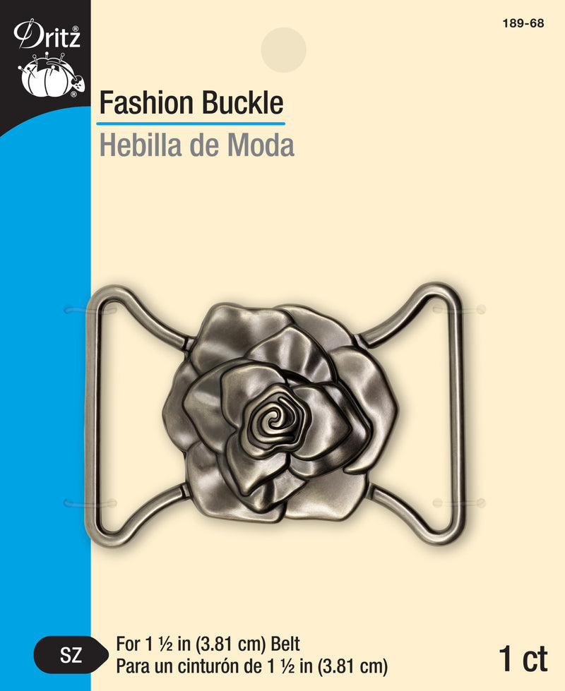 Load image into Gallery viewer, 189-68|Dritz Rose Fashion Buckle, Antique Silver
