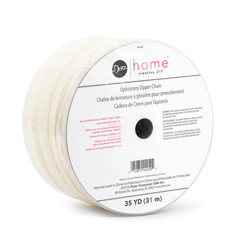 Cargue la imagen en el visor de la galería, 44250|Dritz Nylon Upholstery Zipper Chain, Cream, 35 yd