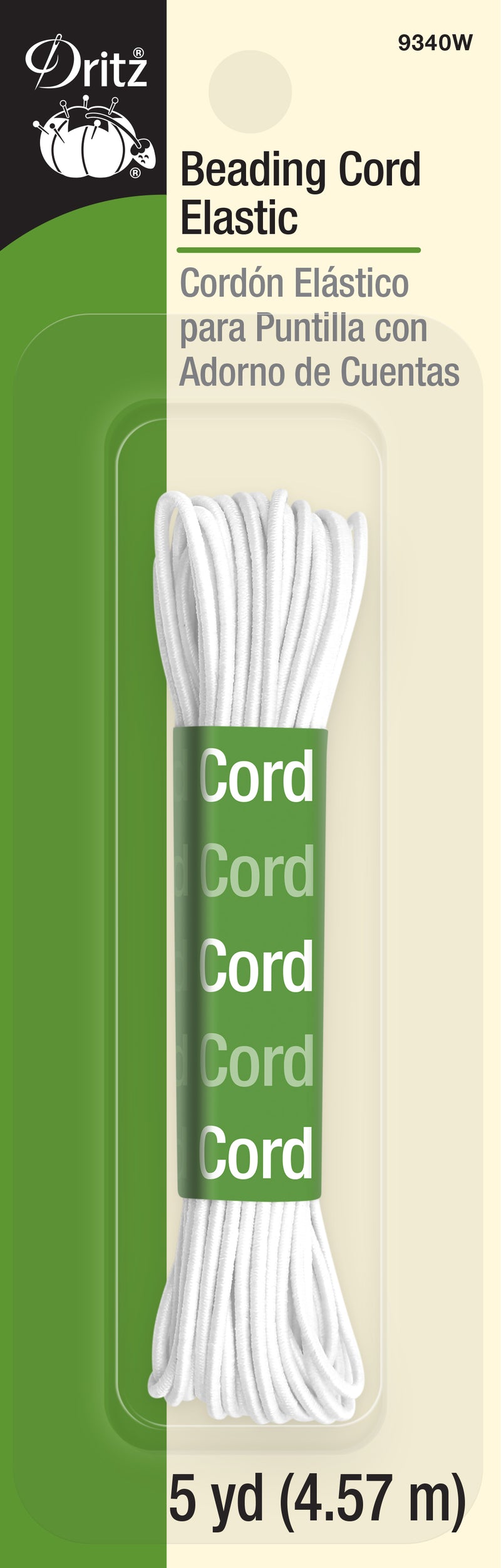 Load image into Gallery viewer, 9340W|Dritz Beading Cord Elastic, White, 5 yd
