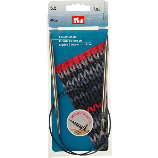 212172|Prym 24" Circular Brass Knitting Needles, 5.5mm