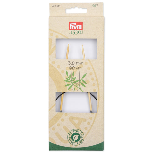 222514|Prym 24" (60 cm) Circular Bamboo Knitting Needles, US 2.5 (3 mm)