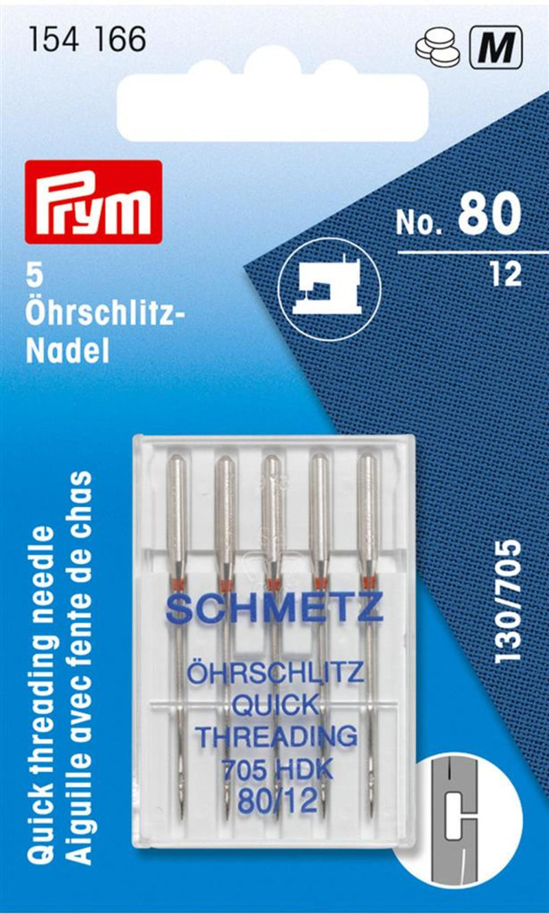 Cargue la imagen en el visor de la galería, 154166|Prym Quick Thread Sewing Machine Needles, Size 12 (No. 80), 5 pc