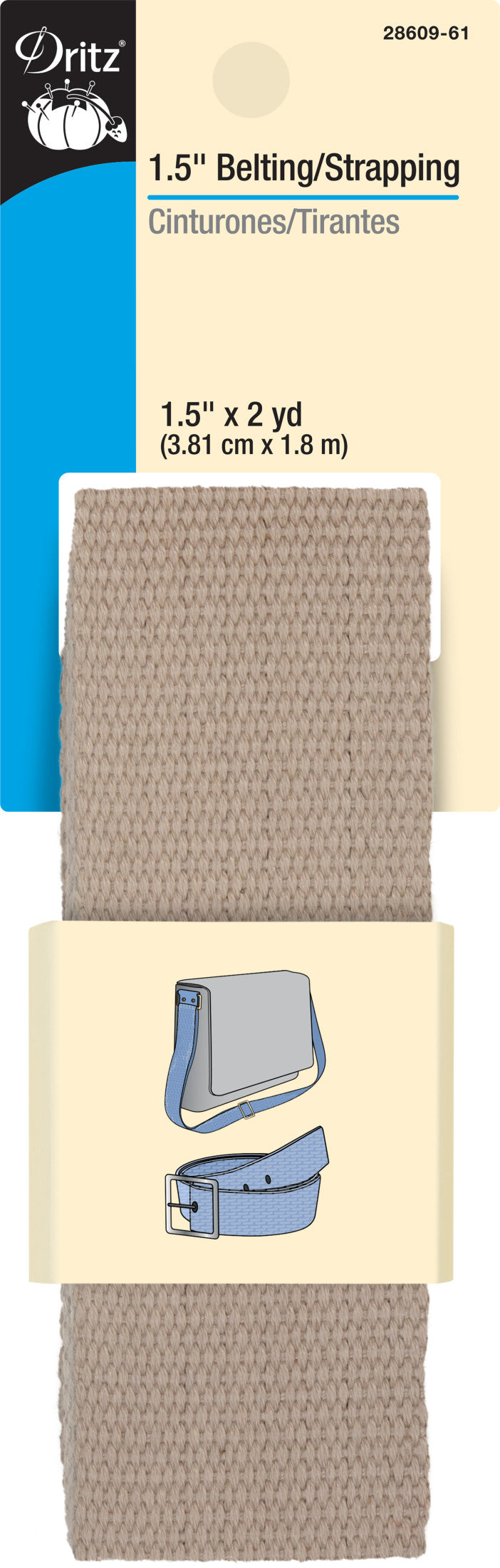 Load image into Gallery viewer, 28609-61|Dritz 1-1/2" Polyester Belting &amp; Strapping, Stone, 2 yd