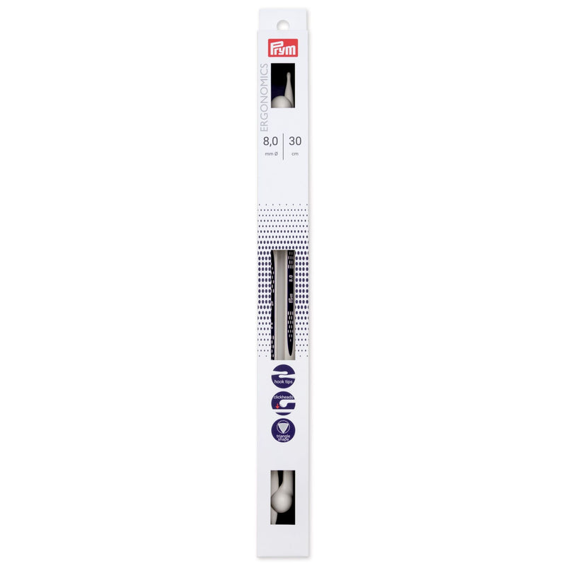 Cargue la imagen en el visor de la galería, 190311|Prym 12" Ergonomic Single Point Knitting Needles, 8mm