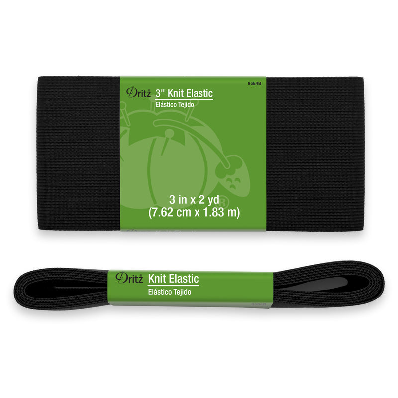 Cargue la imagen en el visor de la galería, 9584B|Dritz 3" Knit Elastic, Black, 2 yd