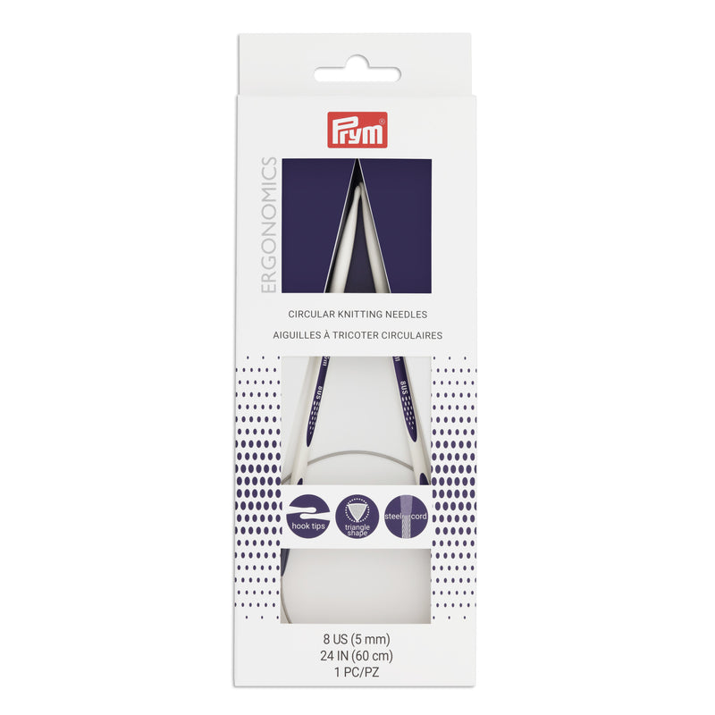 Cargue la imagen en el visor de la galería, 57079|Prym 24" Ergonomic Circular Knitting Needles, US 8 (5mm)