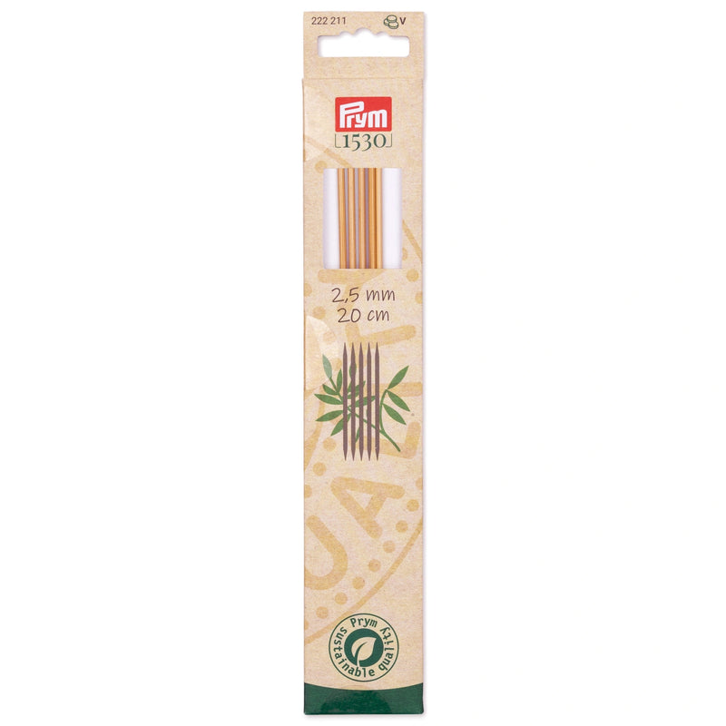 Load image into Gallery viewer, 222211|Prym 8" Double Point Bamboo Knitting Needles, 2.5mm