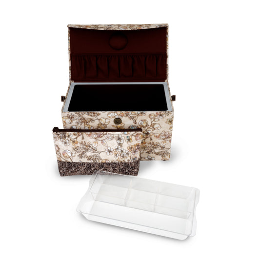 Z10456|Dritz Rectangular Sewing Basket with Zippered Case, Medium