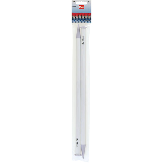 218234|Prym 16" Single Point Plastic Knitting Needles, 15mm