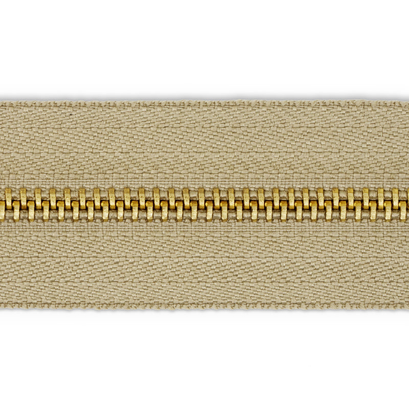 Cargue la imagen en el visor de la galería, 9066|9069|Dritz Brass Upholstery Zipper, Beige, 2 yd