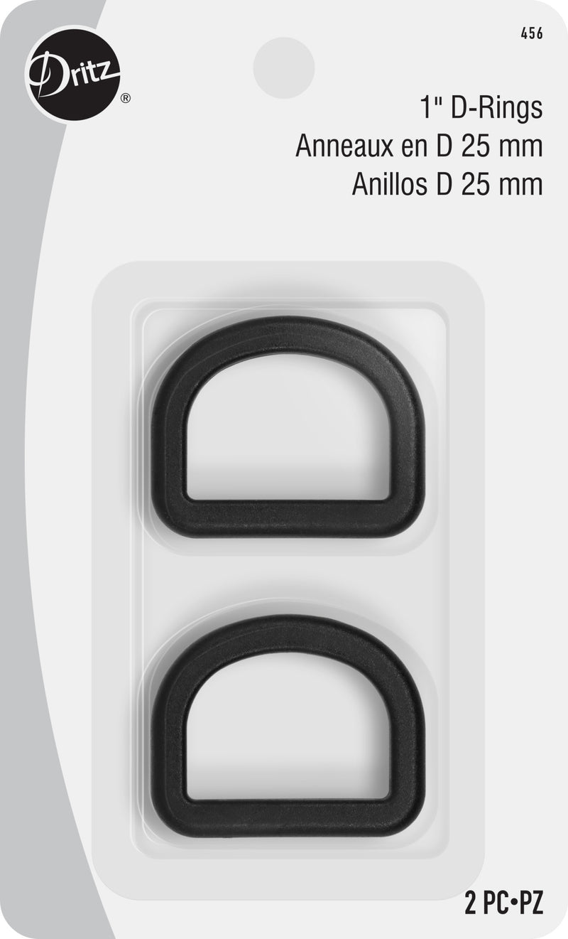 Load image into Gallery viewer, 456|Dritz 1" D-Rings, Black, 2 Count, Black, 2 pc