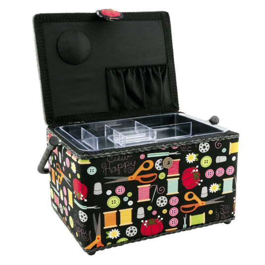 Z10051-22259|Dritz Rectangular Sewing Basket, Large