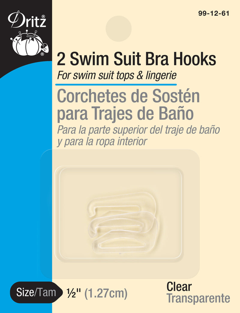 Load image into Gallery viewer, 99-12-61|Dritz 1/2" Swim Suit Bra Hooks, 2 pc, Clear