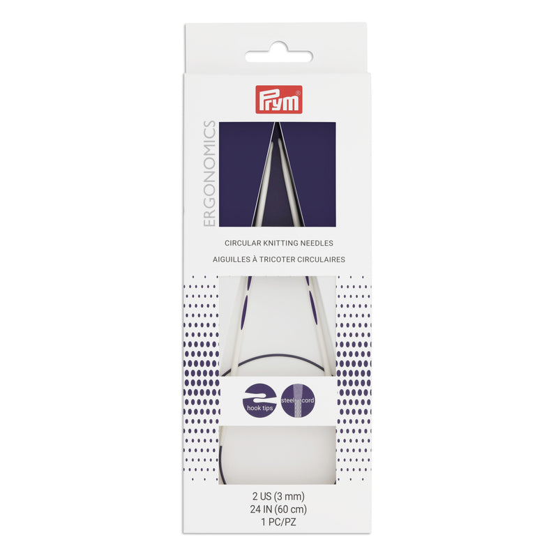 Cargue la imagen en el visor de la galería, 57075|Prym 24" Ergonomic Circular Knitting Needles, US 2 (3mm)