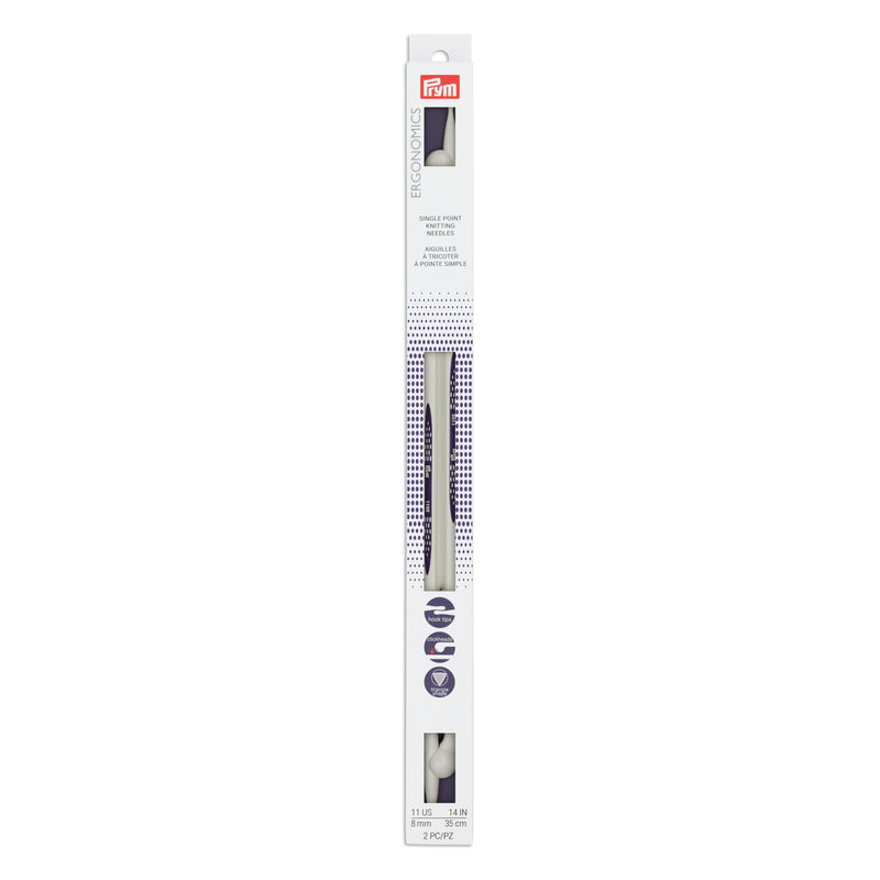 Cargue la imagen en el visor de la galería, 57034|Prym 14" Ergonomic Single Point Knitting Needles, US 11 (8mm)