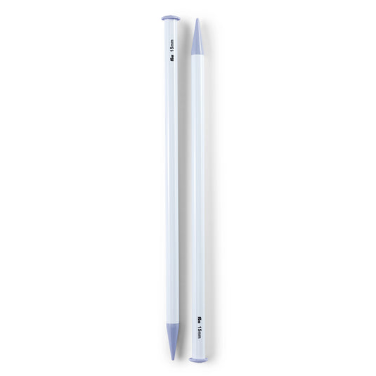 218234|Prym 16" Single Point Plastic Knitting Needles, 15mm