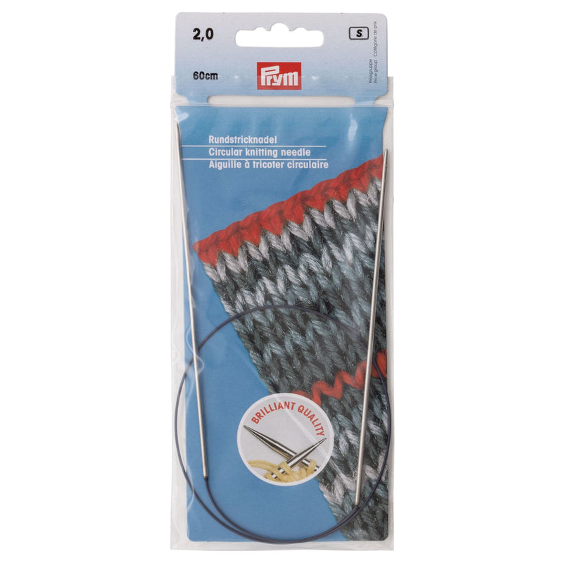 Load image into Gallery viewer, 212102|Prym 24" Circular Brass Knitting Needles, 2mm